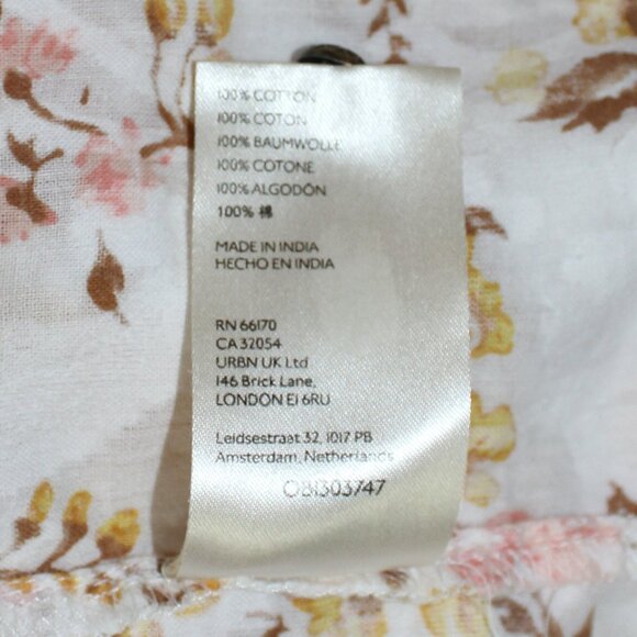 ANTHROPOLOGIE Harmony Blouse Lace Peasant Cottagecore Floral 100% Cotton Large - Picture 9 of 9